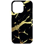 Marble Black, Kiss, Gold, Pretty iPhone 15 Pro Max Black UV Print PC Hardshell Case