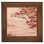 Pastel Nature , Art, Blue, Cute, Nature, Pink Framed Tile