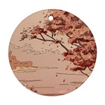 Pastel Nature , Art, Blue, Cute, Nature, Pink Ornament (Round)