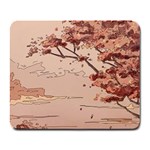 Pastel Nature , Art, Blue, Cute, Nature, Pink Large Mousepad