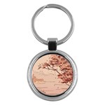 Pastel Nature , Art, Blue, Cute, Nature, Pink Key Chain (Round)