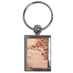 Pastel Nature , Art, Blue, Cute, Nature, Pink Key Chain (Rectangle)