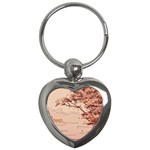 Pastel Nature , Art, Blue, Cute, Nature, Pink Key Chain (Heart)