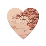 Pastel Nature , Art, Blue, Cute, Nature, Pink Heart Magnet