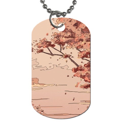 Pastel Nature , Art, Blue, Cute, Nature, Pink Dog Tag (One Side) from ArtsNow.com Front