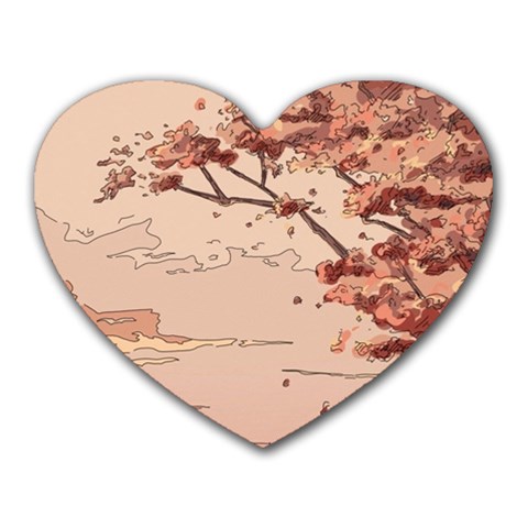 Pastel Nature , Art, Blue, Cute, Nature, Pink Heart Mousepad from ArtsNow.com Front