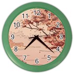 Pastel Nature , Art, Blue, Cute, Nature, Pink Color Wall Clock