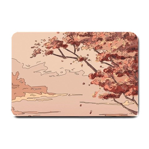 Pastel Nature , Art, Blue, Cute, Nature, Pink Small Doormat from ArtsNow.com 24 x16  Door Mat