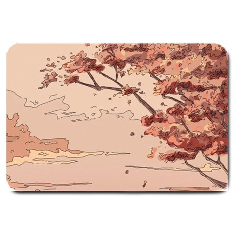 Pastel Nature , Art, Blue, Cute, Nature, Pink Large Doormat from ArtsNow.com 30 x20  Door Mat