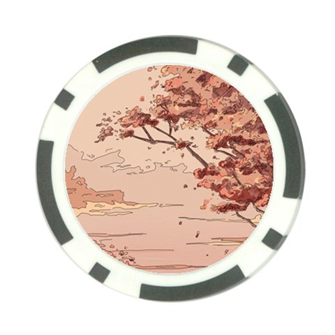 Pastel Nature , Art, Blue, Cute, Nature, Pink Poker Chip Card Guard from ArtsNow.com Front