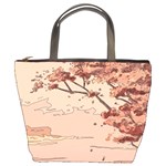 Pastel Nature , Art, Blue, Cute, Nature, Pink Bucket Bag