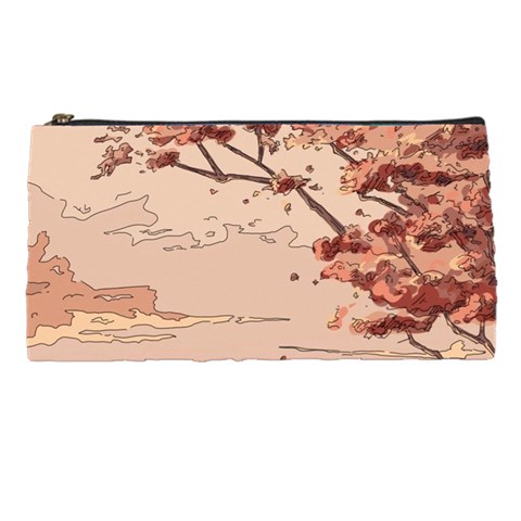 Pastel Nature , Art, Blue, Cute, Nature, Pink Pencil Case from ArtsNow.com Front