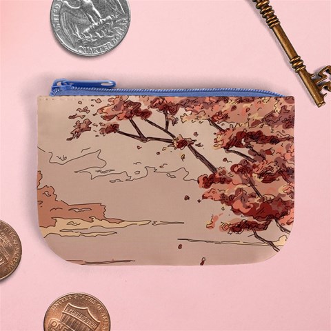 Pastel Nature , Art, Blue, Cute, Nature, Pink Mini Coin Purse from ArtsNow.com Front