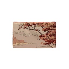 Pastel Nature , Art, Blue, Cute, Nature, Pink Cosmetic Bag (Small) from ArtsNow.com Back