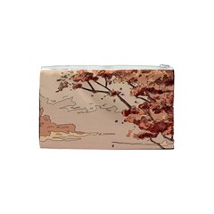 Pastel Nature , Art, Blue, Cute, Nature, Pink Cosmetic Bag (Small) from ArtsNow.com Back