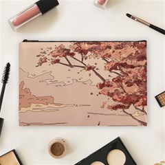 Pastel Nature , Art, Blue, Cute, Nature, Pink Cosmetic Bag (Large) from ArtsNow.com Front