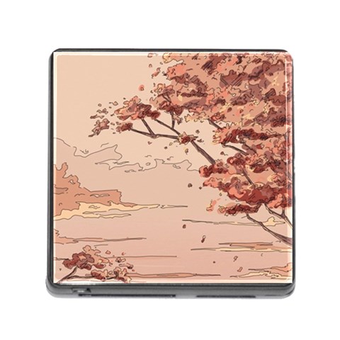 Pastel Nature , Art, Blue, Cute, Nature, Pink Memory Card Reader (Square 5 Slot) from ArtsNow.com Front