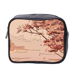 Pastel Nature , Art, Blue, Cute, Nature, Pink Mini Toiletries Bag (Two Sides) from ArtsNow.com Front