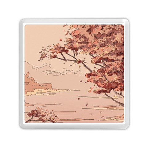 Pastel Nature , Art, Blue, Cute, Nature, Pink Memory Card Reader (Square) from ArtsNow.com Front