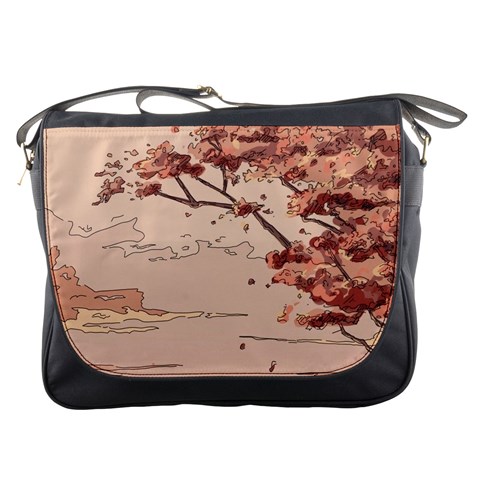 Pastel Nature , Art, Blue, Cute, Nature, Pink Messenger Bag from ArtsNow.com Front