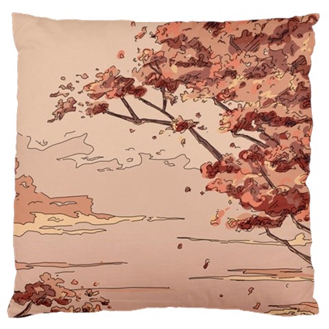 Pastel Nature , Art, Blue, Cute, Nature, Pink Large Cushion Case (One Side) from ArtsNow.com Front