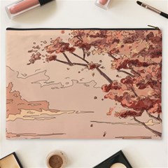 Pastel Nature , Art, Blue, Cute, Nature, Pink Cosmetic Bag (XXXL) from ArtsNow.com Back