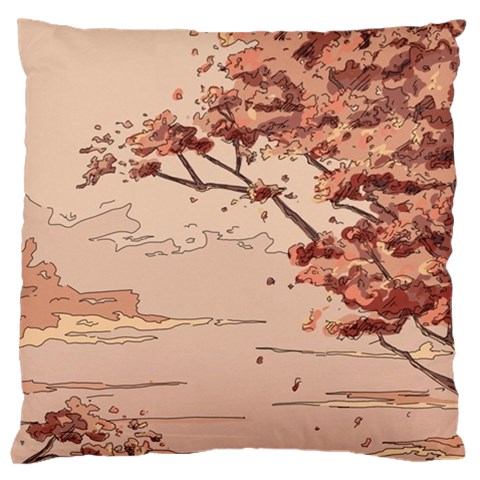 Pastel Nature , Art, Blue, Cute, Nature, Pink Large Premium Plush Fleece Cushion Case (Two Sides) from ArtsNow.com Front