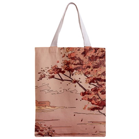 Pastel Nature , Art, Blue, Cute, Nature, Pink Zipper Classic Tote Bag from ArtsNow.com Back