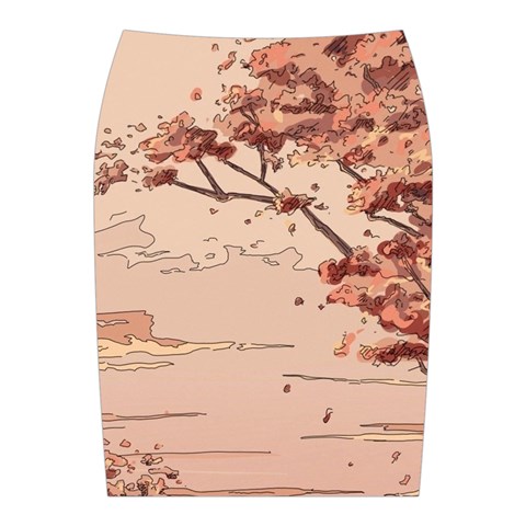 Pastel Nature , Art, Blue, Cute, Nature, Pink Midi Wrap Pencil Skirt from ArtsNow.com Back