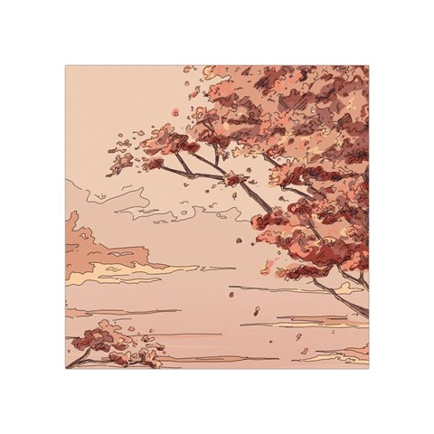 Pastel Nature , Art, Blue, Cute, Nature, Pink Square Tapestry (Small) from ArtsNow.com Front