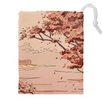 Pastel Nature , Art, Blue, Cute, Nature, Pink Drawstring Pouch (4XL)