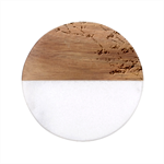 Pastel Nature , Art, Blue, Cute, Nature, Pink Classic Marble Wood Coaster (Round) 