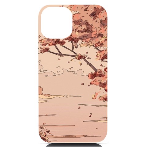 Pastel Nature , Art, Blue, Cute, Nature, Pink iPhone 14 Black UV Print Case from ArtsNow.com Front