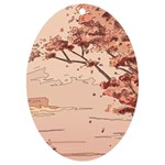 Pastel Nature , Art, Blue, Cute, Nature, Pink UV Print Acrylic Ornament Oval