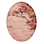 Pastel Nature , Art, Blue, Cute, Nature, Pink Oval Glass Fridge Magnet (4 pack)