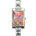 Marbling art Rectangle Italian Charm Watch