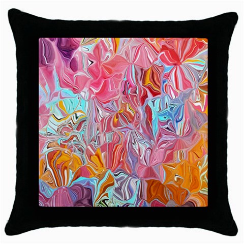 Marbling art Throw Pillow Case (Black) from ArtsNow.com Front