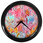 Marbling art Wall Clock (Black)