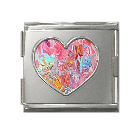 Marbling art Mega Link Heart Italian Charm (18mm) from ArtsNow.com Front