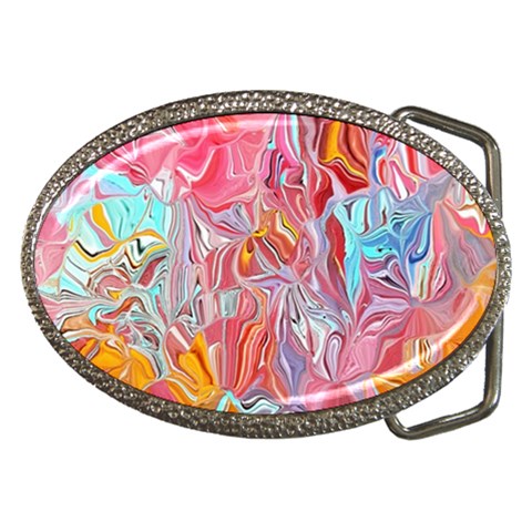 Marbling art Belt Buckles from ArtsNow.com Front