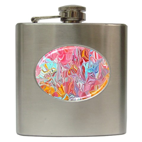 Marbling art Hip Flask (6 oz) from ArtsNow.com Front