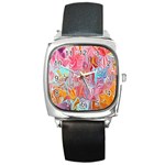 Marbling art Square Metal Watch