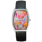 Marbling art Barrel Style Metal Watch