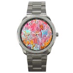 Marbling art Sport Metal Watch