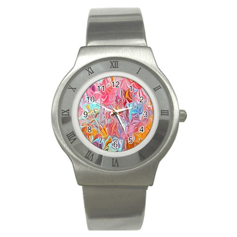 Marbling art Stainless Steel Watch from ArtsNow.com Front