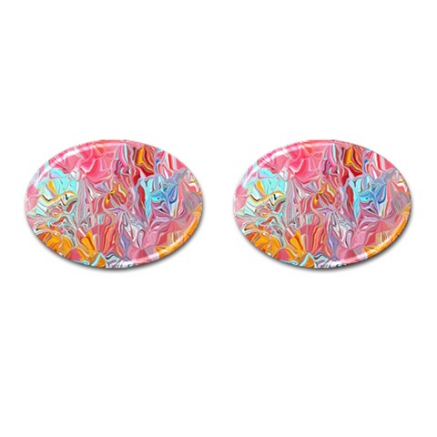 Marbling art Cufflinks (Oval) from ArtsNow.com Front(Pair)