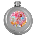 Marbling art Round Hip Flask (5 oz)