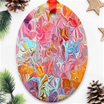 Marbling art Oval Ornament (Two Sides)