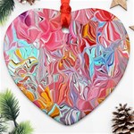 Marbling art Heart Ornament (Two Sides)