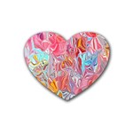 Marbling art Rubber Heart Coaster (4 pack)